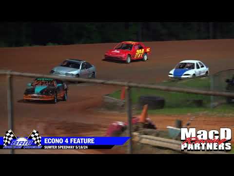 Econo 4 Feature - Sumter Speedway 5/18/24 - dirt track racing video image
