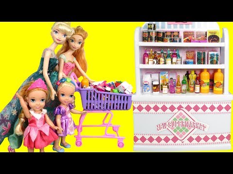 Mall SHOPPING ! Elsa and Anna toddlers at the Food Court - Beauty supplies - furniture- grocery - UCQ00zWTLrgRQJUb8MHQg21A
