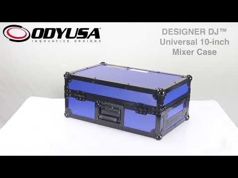 DESIGNER DJ™ Universal 10-inch Format Extra Deep Black on Blue DJ Mixer Case (FR10MIXBKBLUXD)