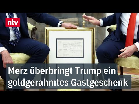Merz überbringt Trump goldgerahmtes Gastgeschenk - 