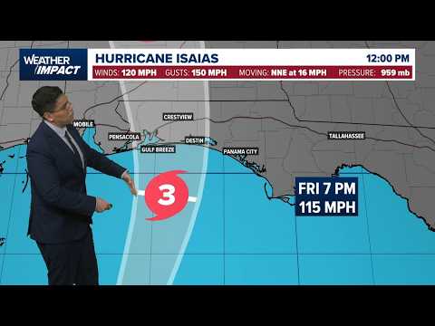 Tropical update: Cat. 3 Hurricane Isaias approaching landfall along northeast Gulf Coast