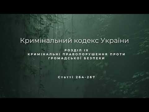 Статті 264-267 - Кримінальний кодекс України