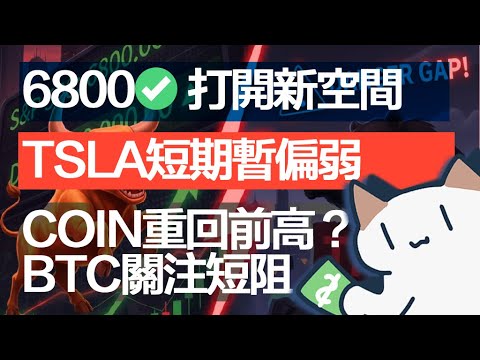 美股冲6800点,别急着追高!下周巨震难免|10月26日Meow点评 TSLA COIN BTC GOOG META