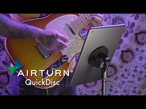 AirTurn QuickDisc: Sleek, Universal, and Compact Tablet Mount for Gigging and Stage Performance!