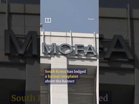 South Korea asks Russian embassy to remove ‘Victory’ banner