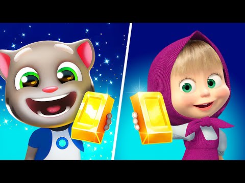 Talking Tom Cat vs Masha And Bear Run, Talking Tom Gold Run Gameplay, My Talking Tom Friends Game
