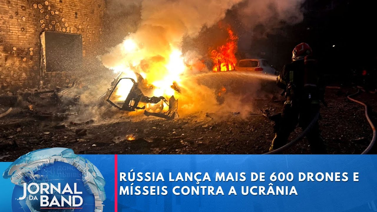 Rússia lança mais de 600 drones e mísseis contra a Ucrânia | Jornal da Band