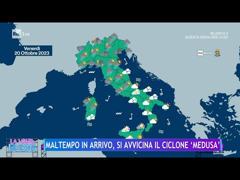 Maltempo in arrivo, si avvicina il ciclone "Medusa" - La Volta Buona 19/10/2023