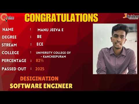 Student Placement Story From QSpiders/JSpiders | Chrompet Chennai