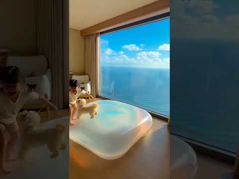 강아지와 젤리 침대에서 통통