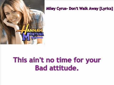 Miley Cyrus- Don't Walk Away [Lyrics] (HQ)