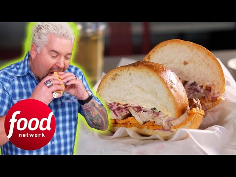 Guy DEVOURS Dynamite Peruvian Street Sandwiches | Diners Drive-Ins & Dives