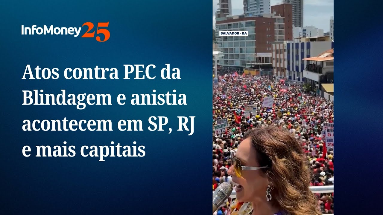 ASSISTA atos contra PEC da Blindagem e anistia acontecem em SP RJ e mais capitais