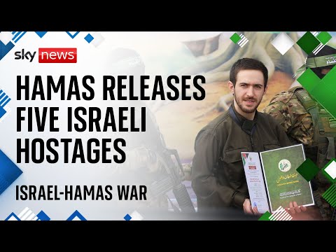 Hamas releases five Israeli hostages as Israel set to free 602 Palestinian prisoners