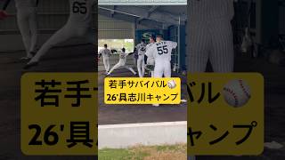 若手サバイバル🫨戦いの原点👀阪神若手ブルペン⚾️26’具志川キャンプ　#阪神タイガース#阪神　#阪神ファン#湯浅京己　#茨木秀俊　#能登嵩都