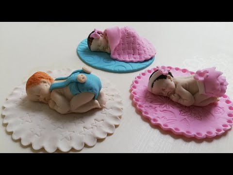 How to Make Fondant/Gumpaste BABY Cake Topper - Tutorial
