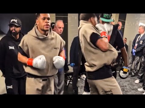 Devin haney hyped up warm-up moments before ryan garcia fight; practices ko shot ready for war