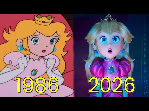 Evolution of Princess Peach in Movies & TV (1986-2026)