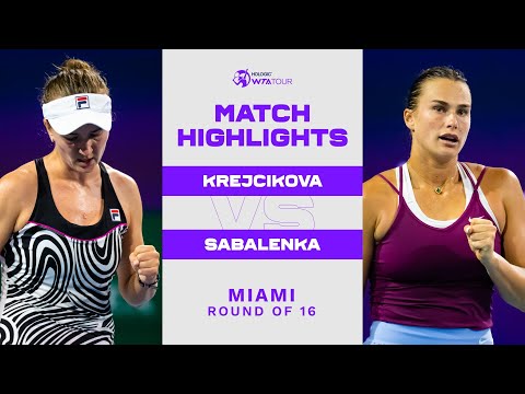 Barbora Krejcikova vs. Aryna Sabalenka | 2023 Miami Round of 16 | WTA Match Highlights