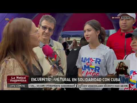 Recolectan medicinas y hacen acto en solidaridad con Cuba en la Plaza de la Juventud en Caracas