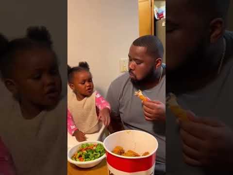 Toddler ROASTS Dad Over Fried Chicken 🍗😂
