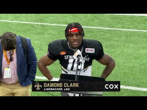 LSU LB Damone Clark | 2022 Senior Bowl Interview | New Orleans Saints video clip