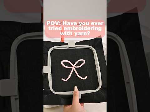 Yarn Embroidery on a Home Single-Needle Machine?! (Bow on Felt Test) #shorts