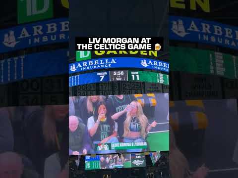 Liv Morgan & Raquel Rodriguez at the Celtics game 😂🍺 (via SkyeSteeves/X)