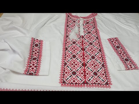 Вишивання на пошитій сорочці з вставками. #вишивка