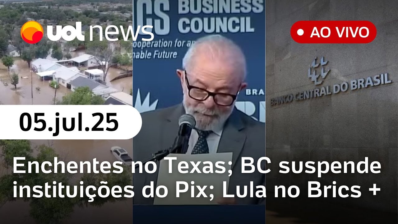 Enchentes no Texas; BC suspende mais três instituições do Pix; Musiala sofre lesão e+ | UOL News