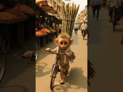 poor baby monkey rio airport emotional😭 hardworking story❤️