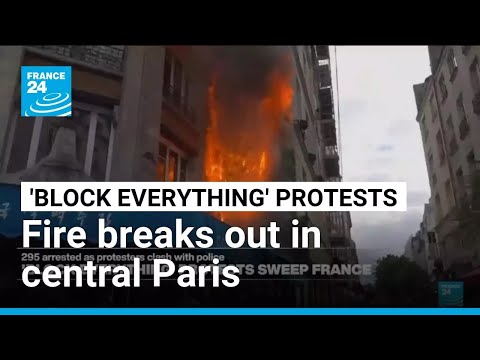 Fire breaks out in central Paris restaurant amid 'Block Everything' protests • FRANCE 24 English