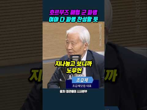 호르무즈 해협 <strong>군</strong> 파병.. 여야 다 파병 찬성할 듯 #조갑제