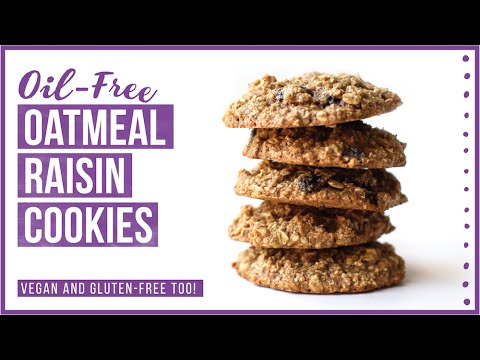 Oil-Free Oatmeal Raisin Cookies // vegan, gluten-free, healthy
