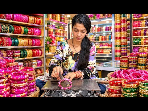 <strong>Cute</strong> <strong>Girl</strong> Making Lac Bangles On Street | Ajfoodofficial