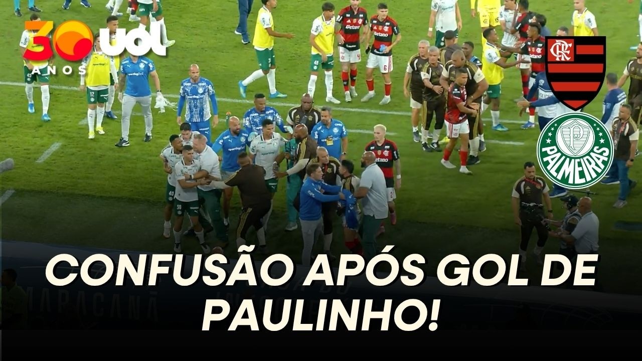 FLAMENGO 0 X 3 PALMEIRAS: JOGO TERMINA COM CONFUSÃO ENTRE EQUIPES APÓS GOL DE PAULINHO; VEJA VÍDEO