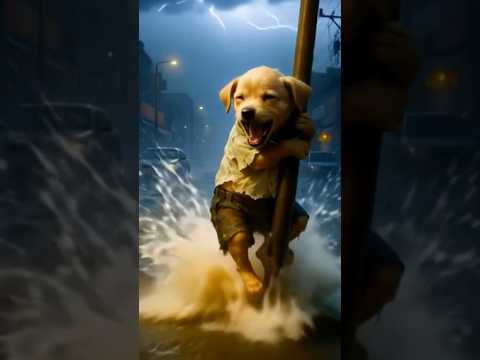 Save a street dog’s life in heavy rain. #cutedog #hearttouching #animals