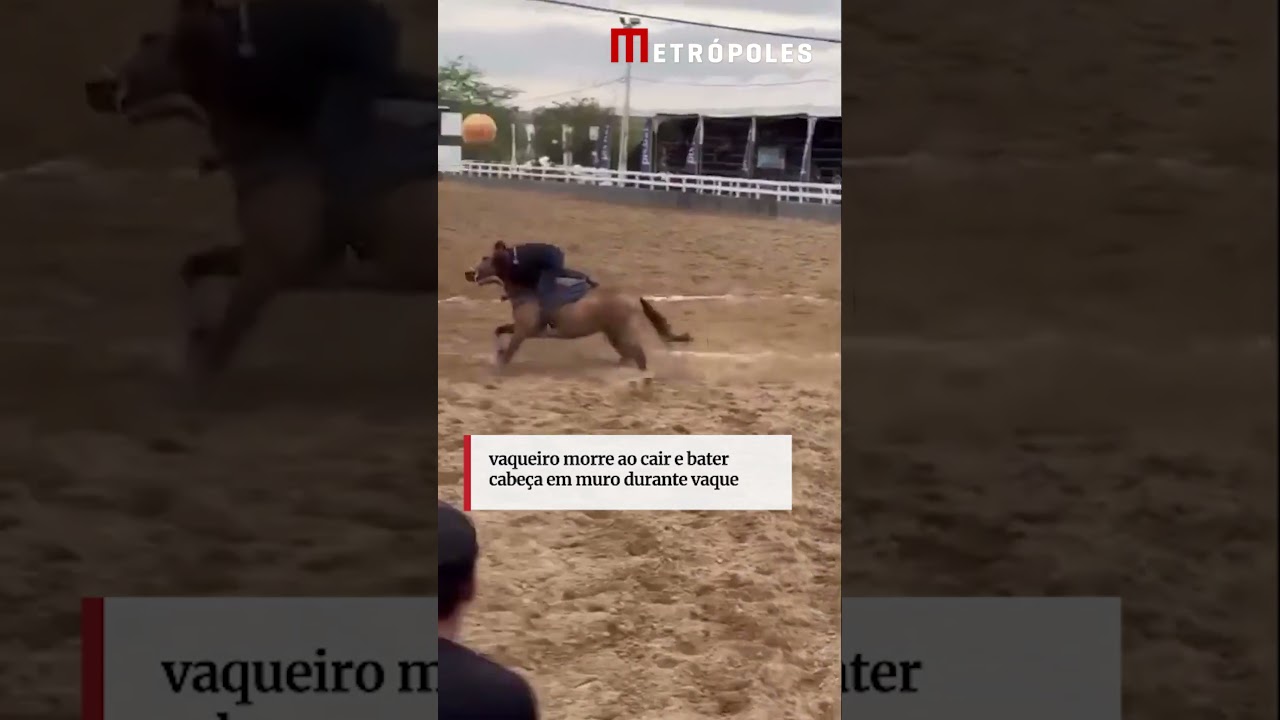Vaqueiro morre ao cair e bater cabeça em muro durante vaquejada