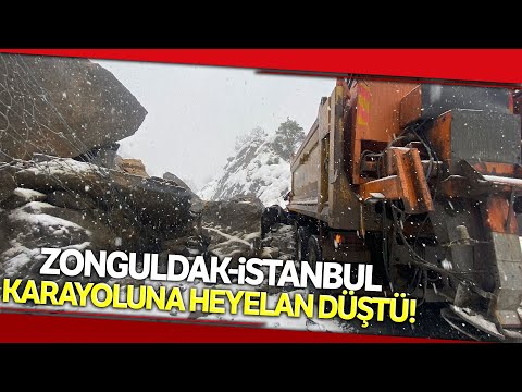 Zonguldak - İstanbul Karayolunda Heyelan, Ekipler Çalışma Başlattı