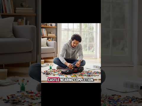 Lego built walls of fortresses, airplanes, toy cars, and the dream castle #lego #ai #fypシ poster