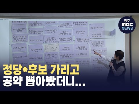 [경남] 정당*후보 가리고 좋은 공약 선정 (뉴스투데이 2024.04.02 광주MBC)