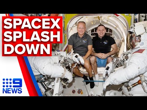 NASA astronauts return to earth in historic splash down | 9News Australia