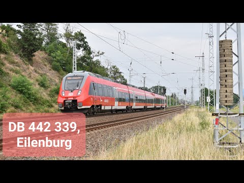 4K | DB 442 339 vertrekt van Eilenburg als RE 10 naar Leipzig Hbf!