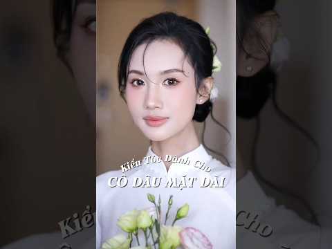Kiểu tóc dành cho cô dâu mặt dài 💐 #nynguyenmakeup #shorts
