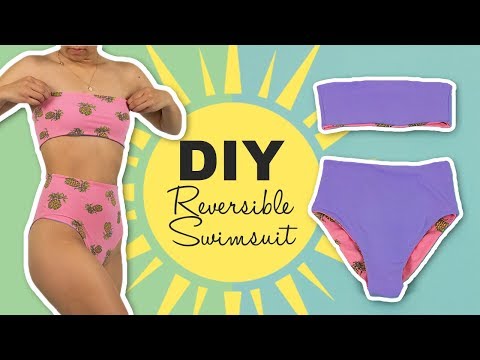 DIY Reversible Swimsuit | Bandeau Top + High Waisted Bottoms