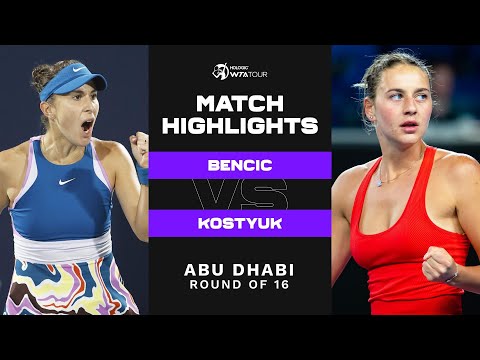 Belinda Bencic vs. Marta Kostyuk | 2023 Abu Dhabi Round of 16 | WTA Match Highlights