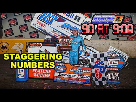 SprintCarUnlimited 90 at 9 for Friday, July 19th: Buddy Kofoid is posting staggering numbers, more - dirt track racing video image
