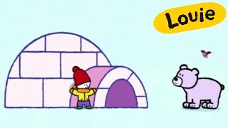 Iglu - Louie dibujame un iglu | Dibujos animados para niños