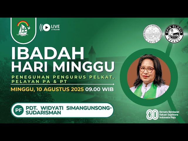IBADAH PENEGUHAN PENGURUS PELKAT,  PELAYAN PA & PT

Minggu, 10 Agustus 2025 Pkl. 09.00 WIB
Gereja Protestan di Indonesia bagian Barat (GPIB)
Jemaat “GLORIA” di Bekasi

Bacaan Alkitab : YOHANES 8 : 1 - 11
 
Pelayan Firman :
Pdt. Widyati Simangunson-Sudarisman

=======================================
=======================================

Social Media GPIB Gloria Bekasi (Follow/Like)
+ https://instagram.com/gpibgloria​​
+ https://facebook.com/gpibgloria​​

Website
https://gpibgloria.or.id