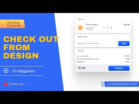 How to Create a Ecommerce Product Check Out Form Design | HTML, CSS, JavaScript Tutorial